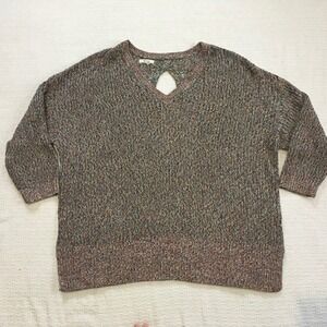 Maurices‎ Cutout Back Multicolored Knit V Neck Pullover Sweater Size 3